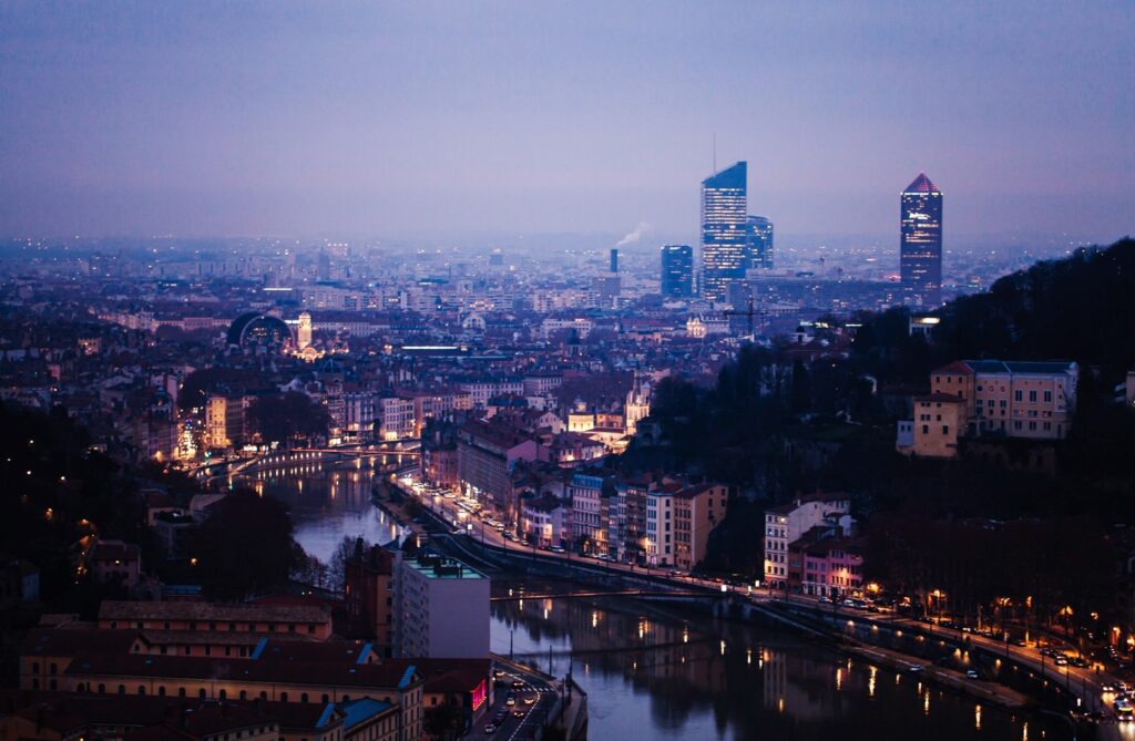 Vue panoramique de la belle ville de Lyon