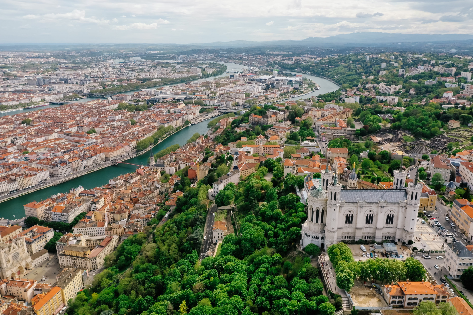 Magnifique paysage d'hiver à Lyon, France