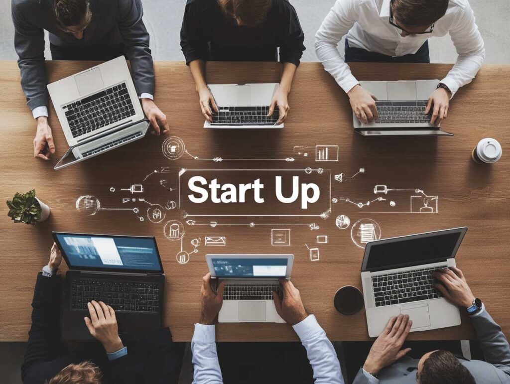 Équipe de start-up innovante travaillant à Lyon