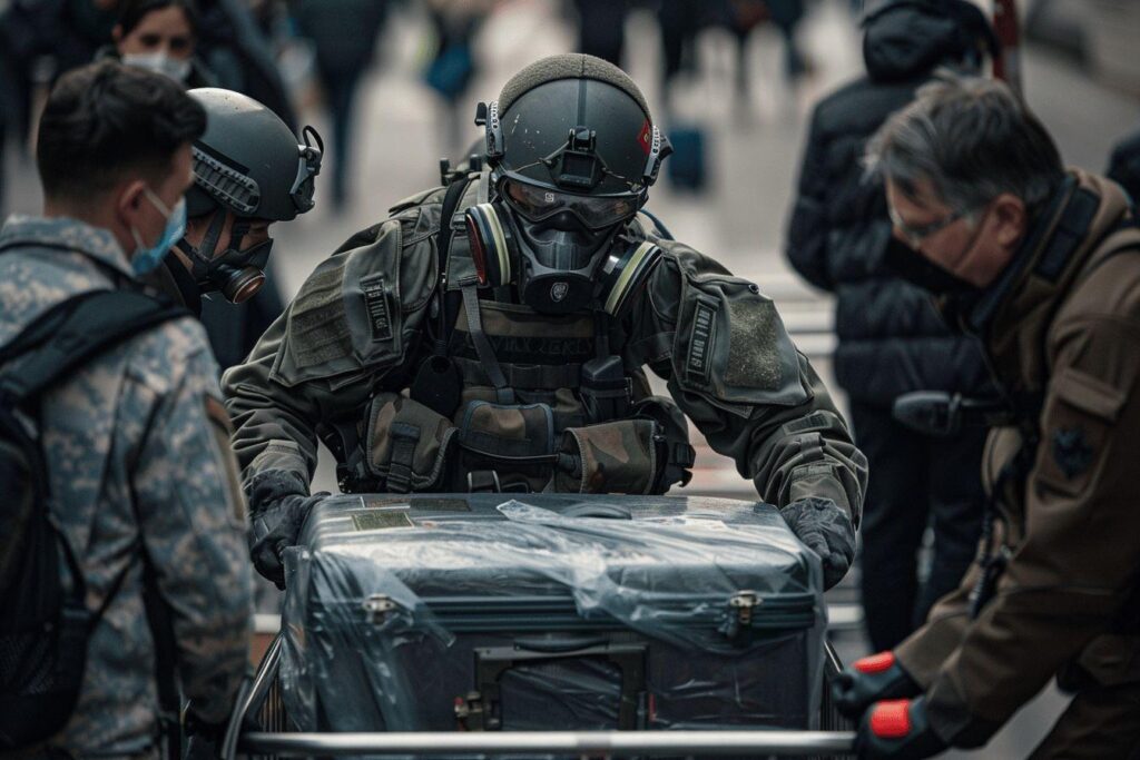 Démineurs à Lyon-Saint Exupéry : intervention pour une odeur suspecte dans une valise