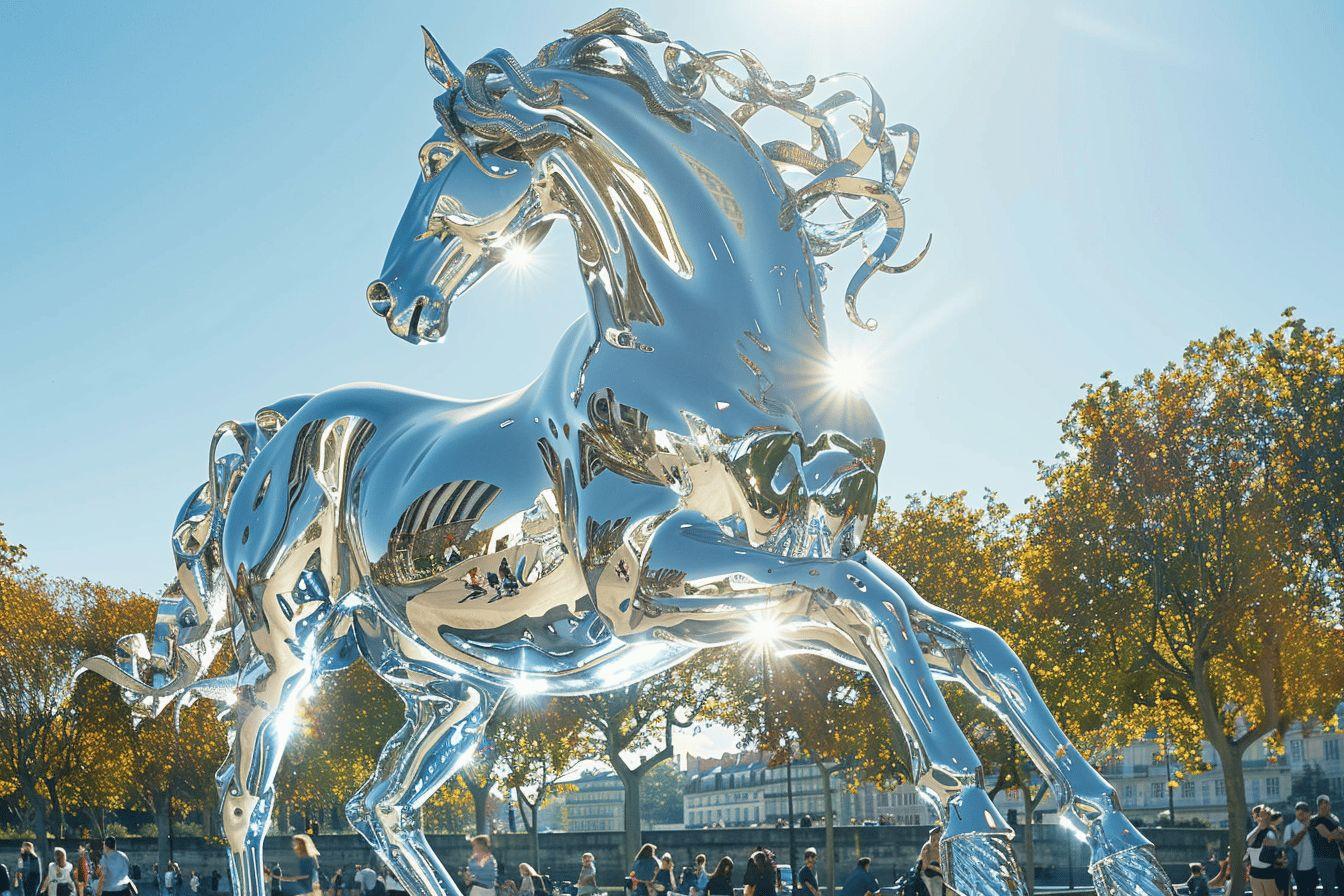 Zeus, le cheval métallique olympique, s'installe à Lyon : l'attraction de Paris 2024 déménage