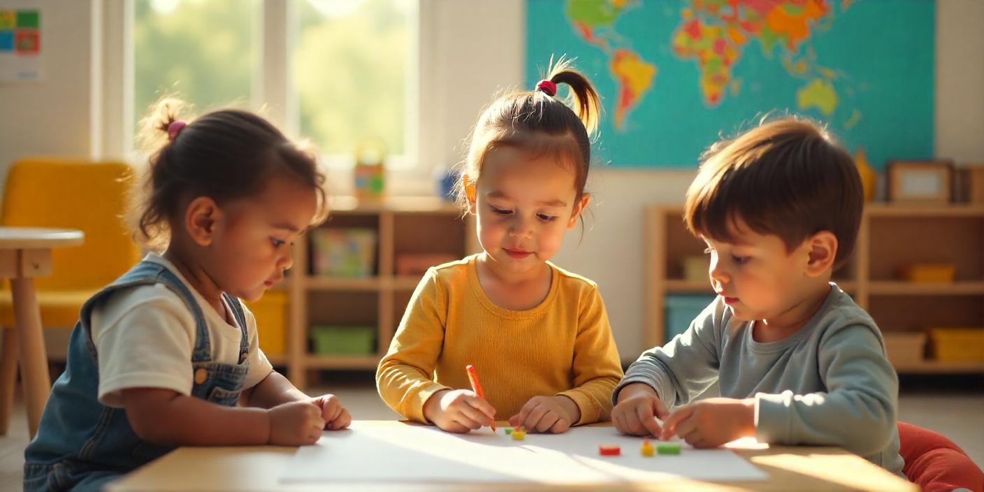 Des enfants dans une école maternelle