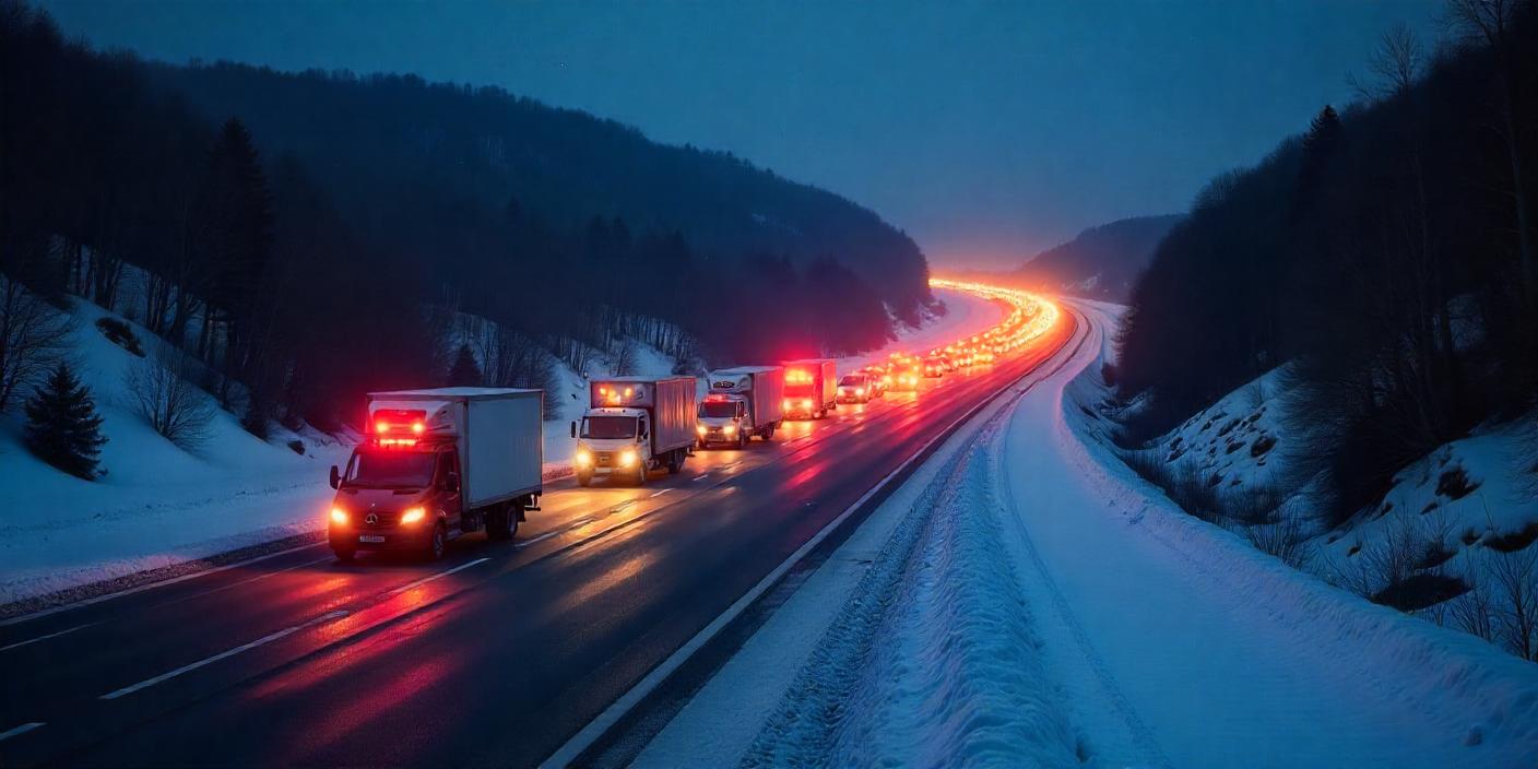 Le trafic sur la route d'Auvergne-Rhône-Alpes