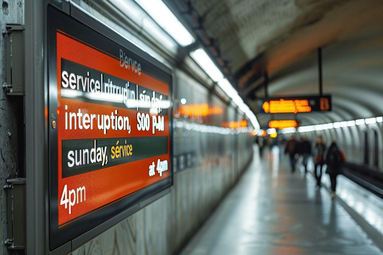 Le métro B de Lyon interrompu dimanche : reprise du service à 16h