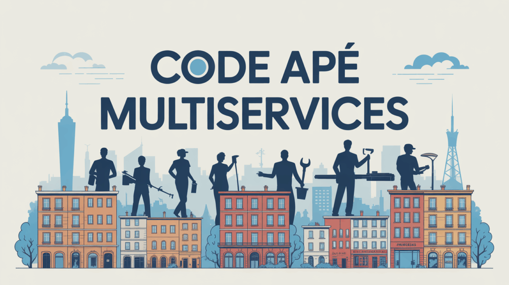 Illustration code APE multiservices Lyon avec travailleurs