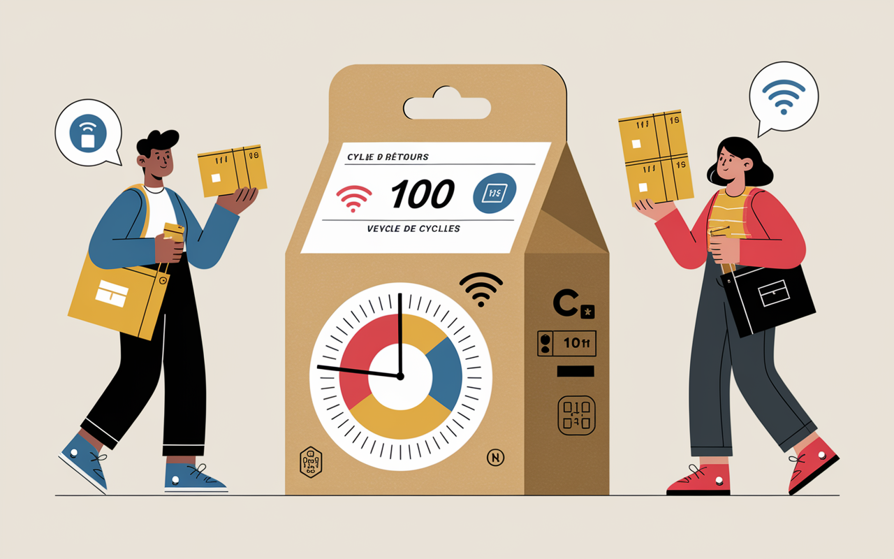 Emballage colis boomerang RFID retours Lyon