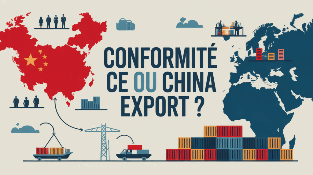 Illustration import export Chine Europe marquage CE China Export