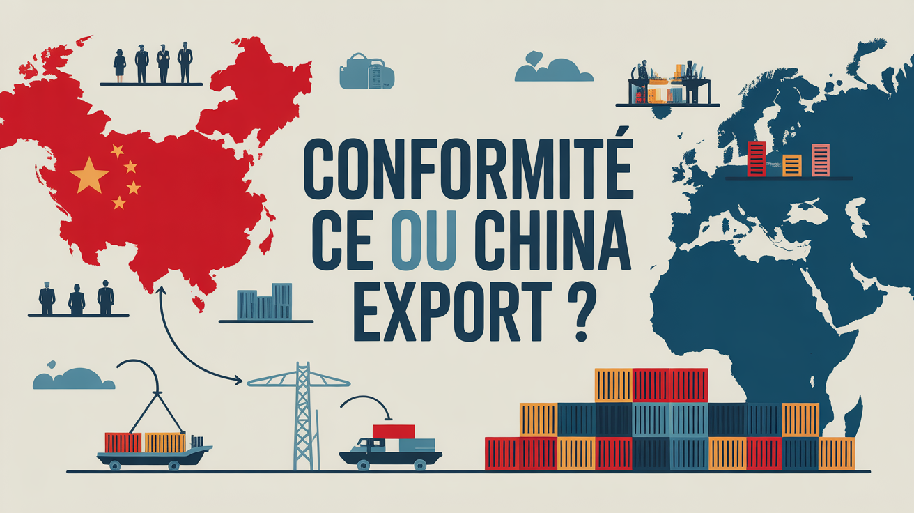Illustration import export Chine Europe marquage CE China Export