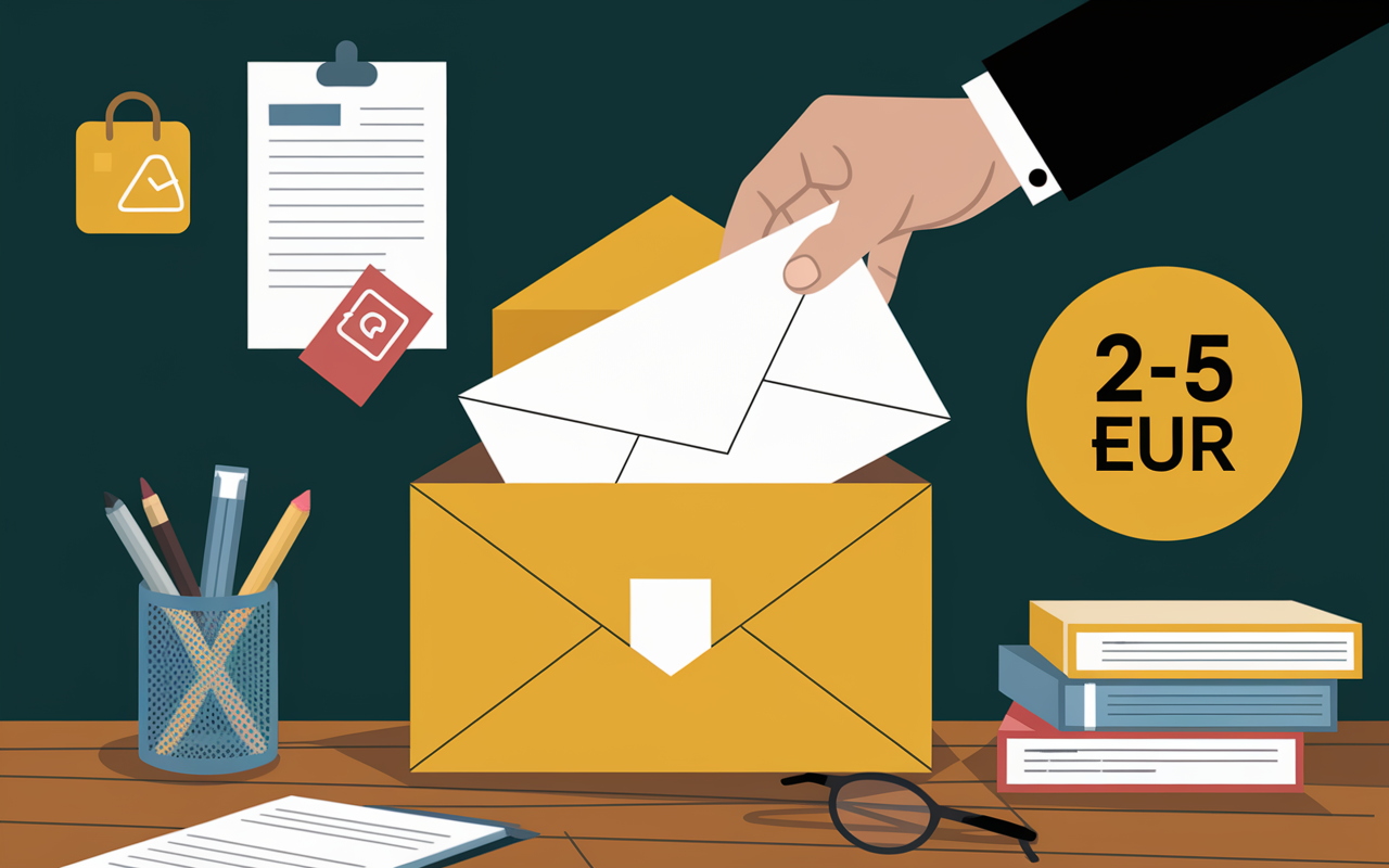 main depose enveloppe non affranchie avec taxe