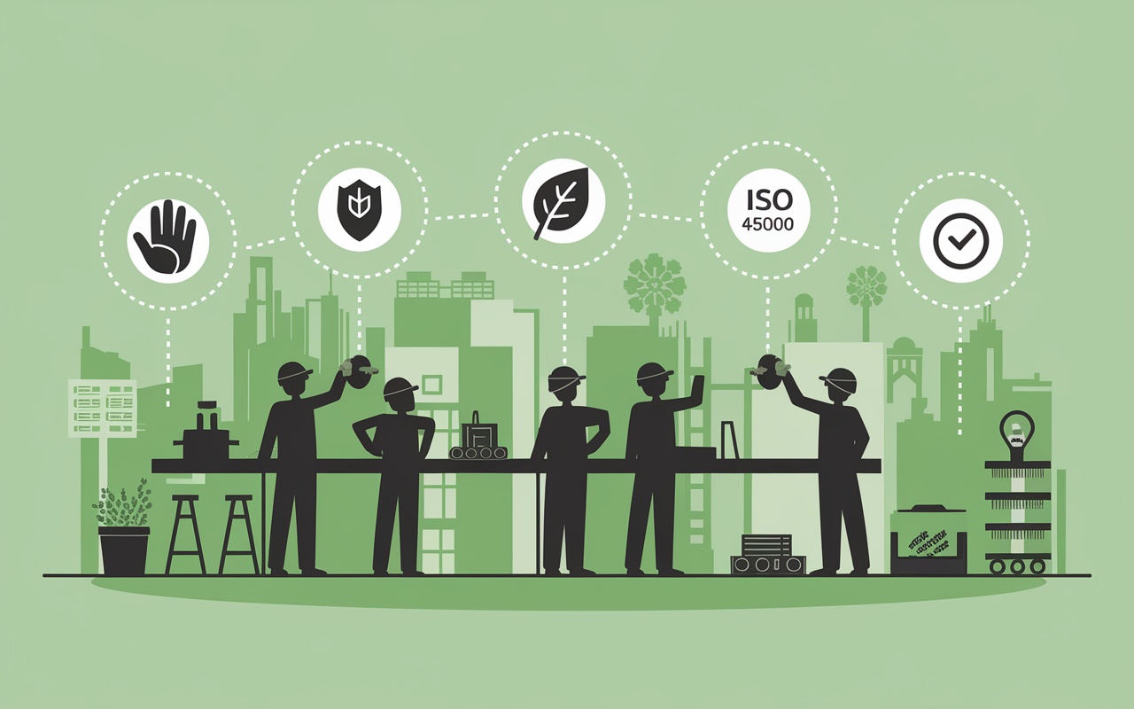 Illustration RSE et certifications ISO GBMP BTP chantier propre