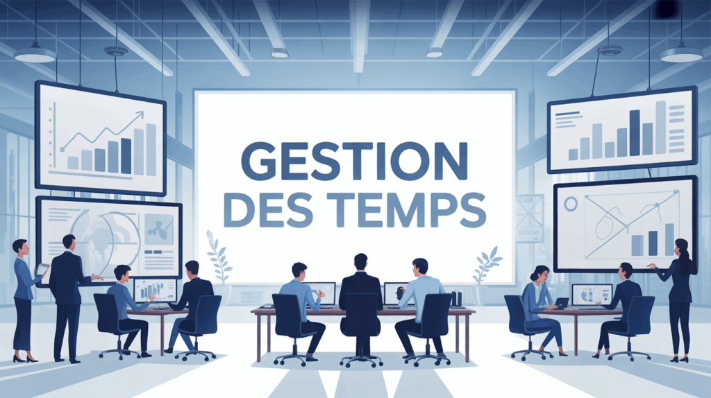 gestion des temps en entreprise sur grand ecran moderne