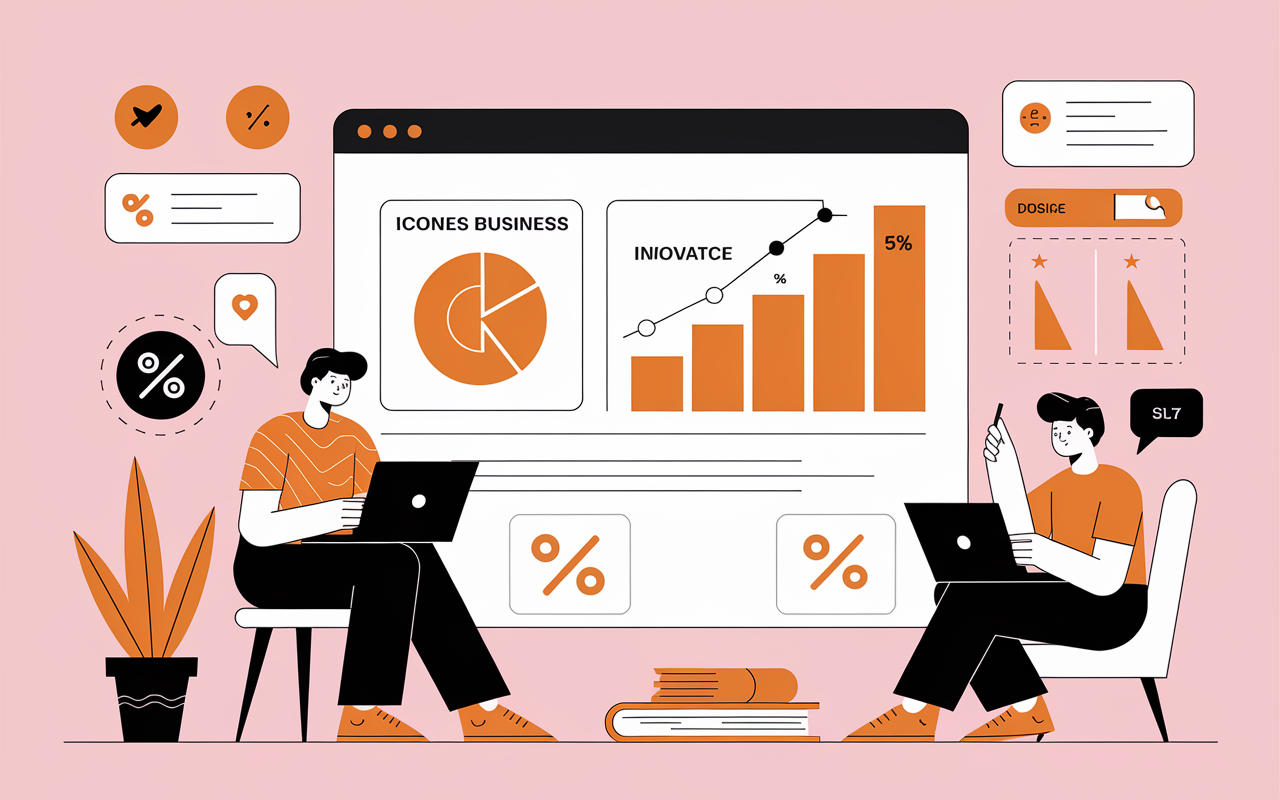 interface web business mag icones menus sectoriels