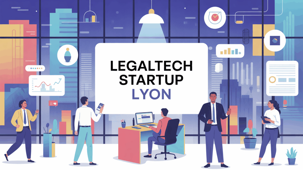 LegalTech Startup Lyon illustration bureau digital moderne
