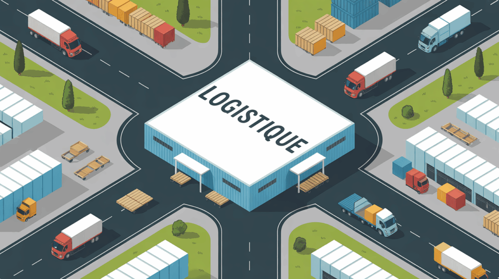 Entrepot logistique central moderne Lyon vue aerienne
