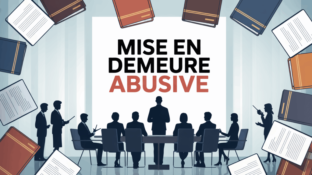 Salle de reunion avec dossiers mise en demeure abusive