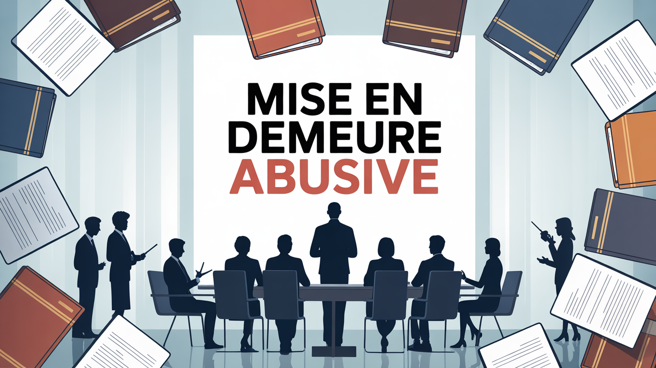 Salle de reunion avec dossiers mise en demeure abusive