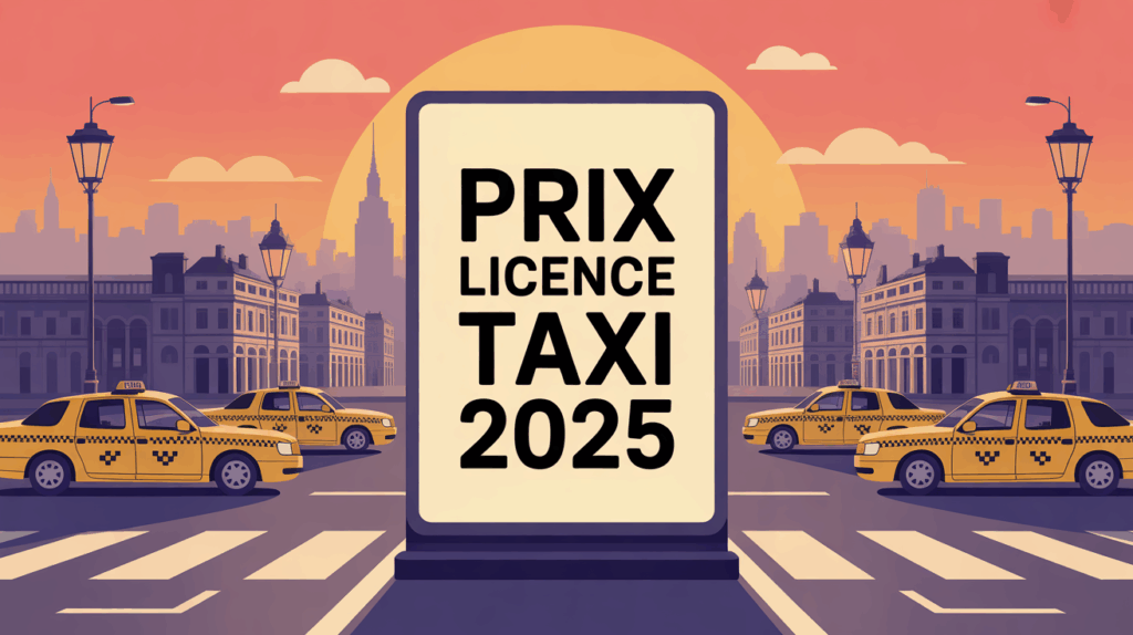 prix licence taxi 2025 panneau lumineux taxis ville