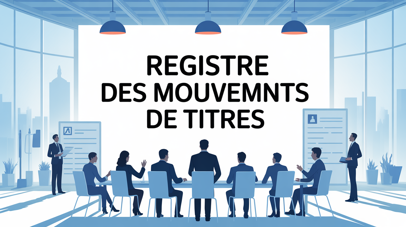 Salle de réunion à Lyon avec registre des mouvements de titres