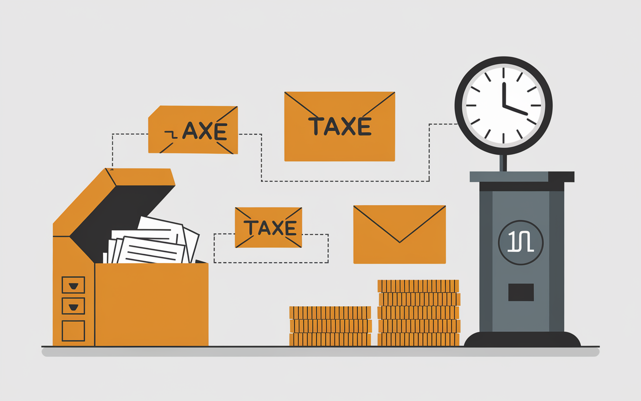 schema regles delais taxe enveloppe non affranchie