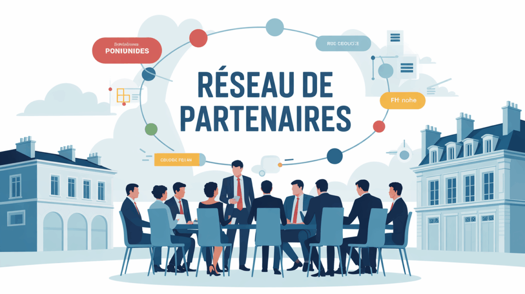 Illustration reseau de partenaires Lyon reunion professionnels