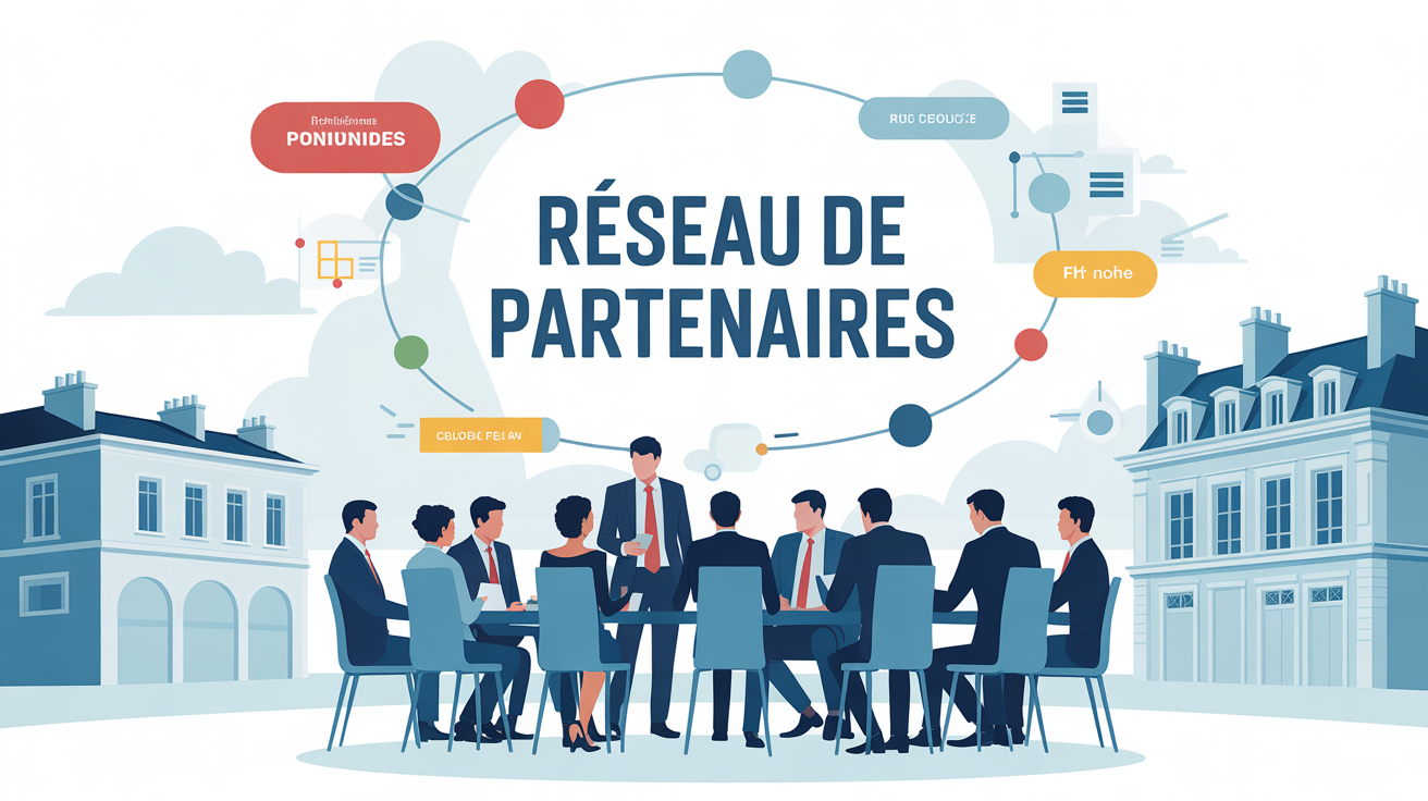 Illustration reseau de partenaires Lyon reunion professionnels