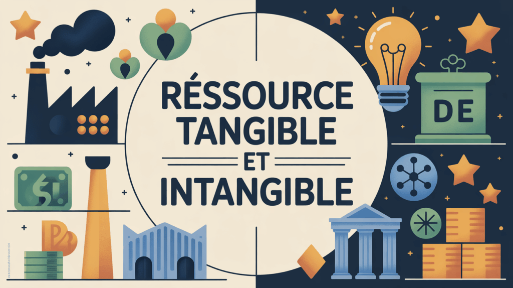 Illustration ressource tangible ressource intangible demi-moitié
