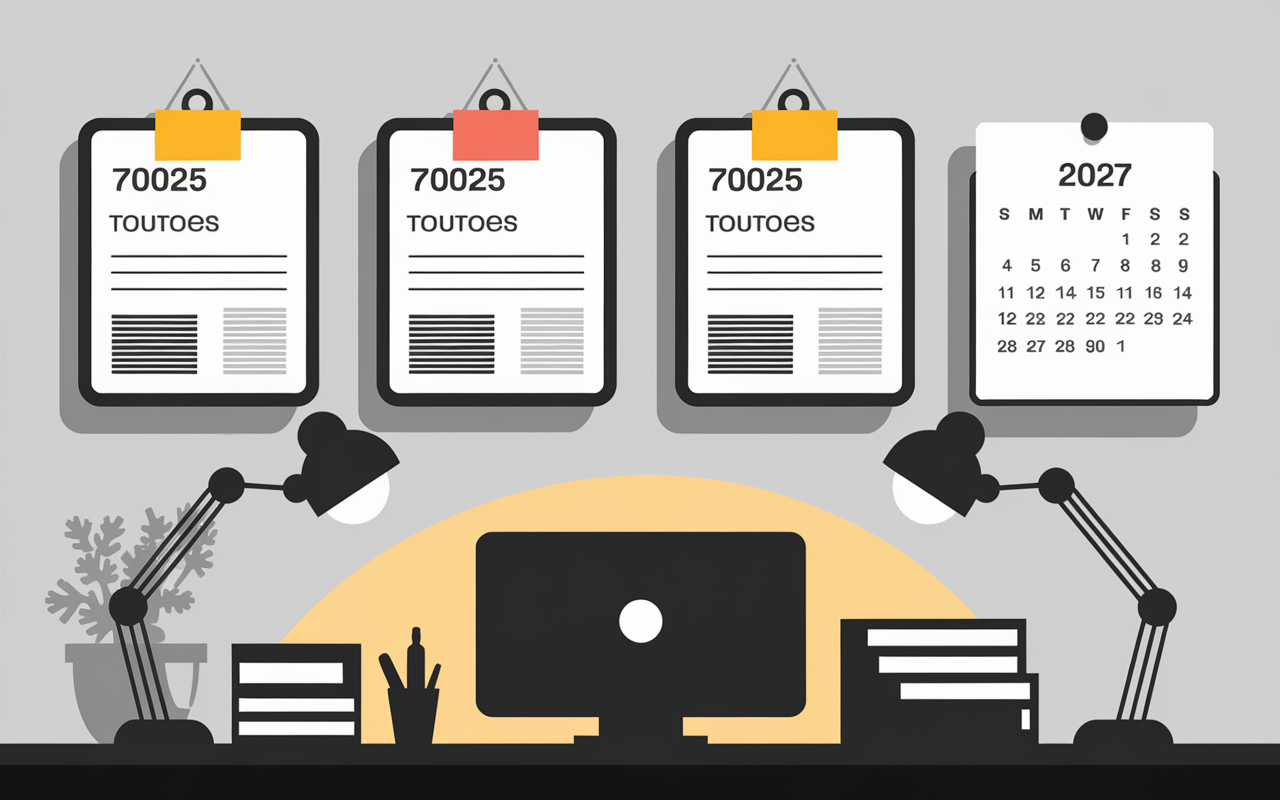 scene bureaux calendrier 2025 2026 2027 factures numeriques