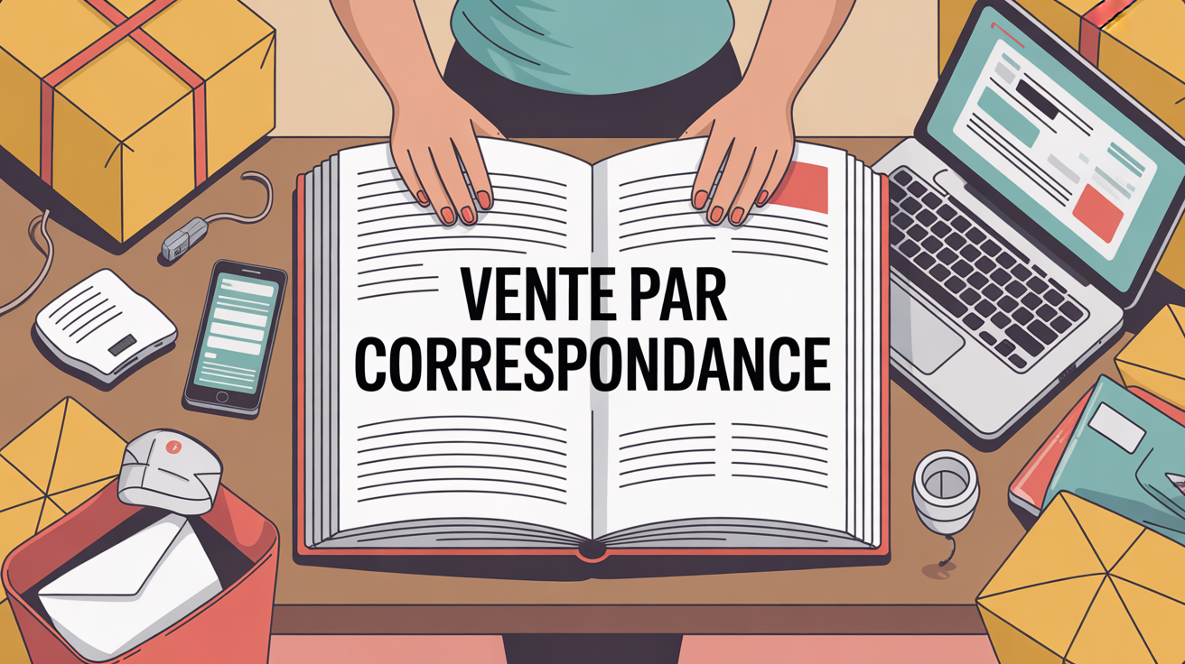 illustration vente par correspondance catalogue et colis ambiance chaleureuse
