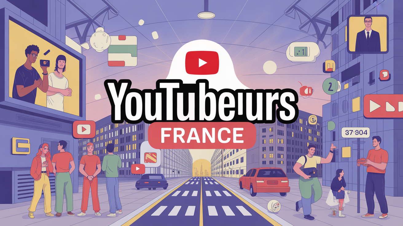 Illustration YouTubeurs France createurs reseaux sociaux