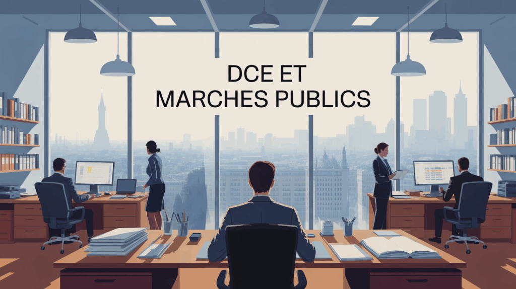 Illustration DCE et marchés publics Lyon bureau plans