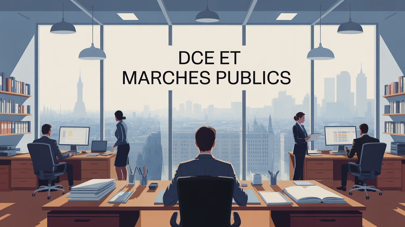 Illustration DCE et marchés publics Lyon bureau plans