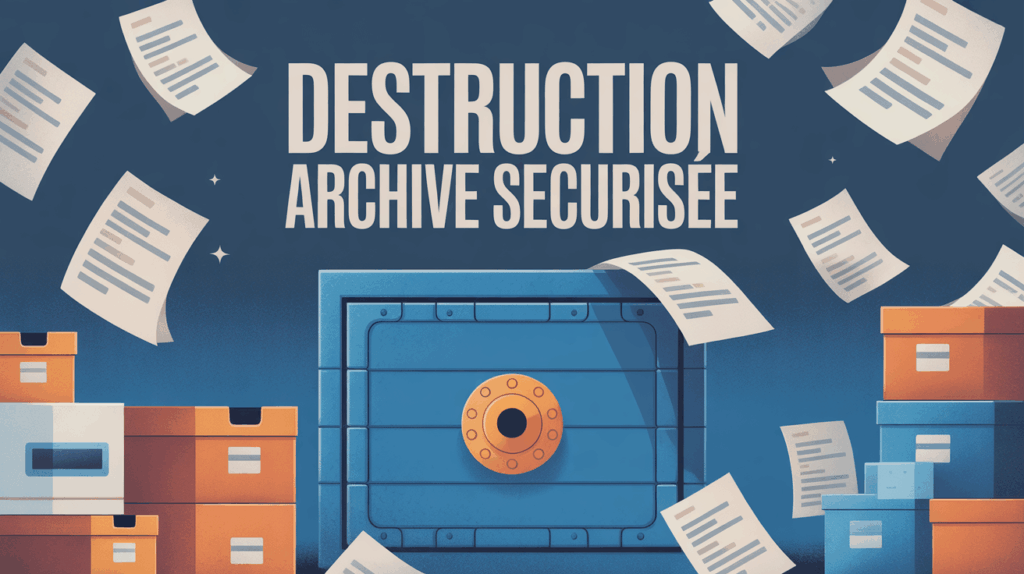 Coffre-fort moderne et documents detruits pour destruction archive Lyon RGPD