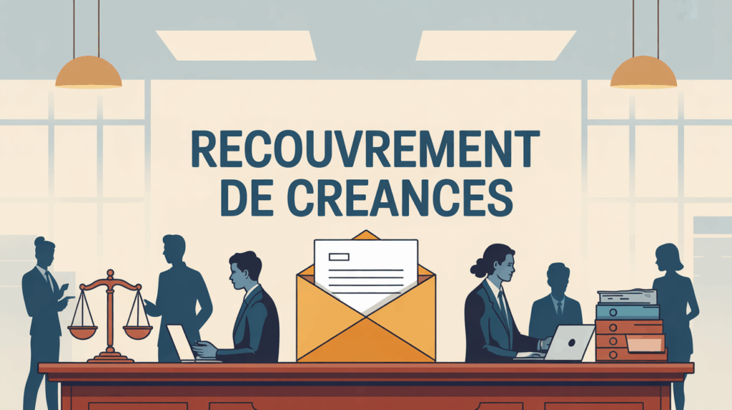 Recouvrement de creances illustration bureau administratif