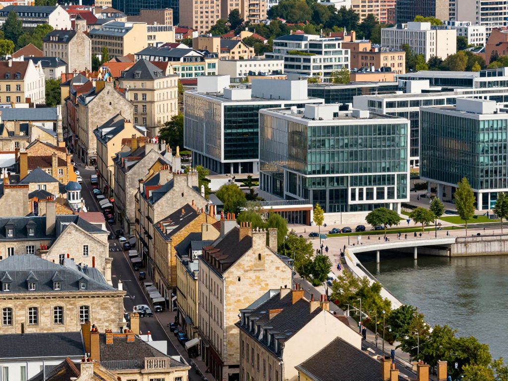 quartier de Lyon vue aerienne