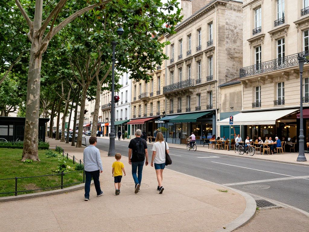 rue Lyonnaise avec restaurants et quelques pétions