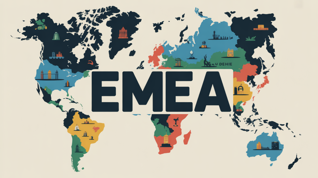 Carte EMEA stylisée entreprises