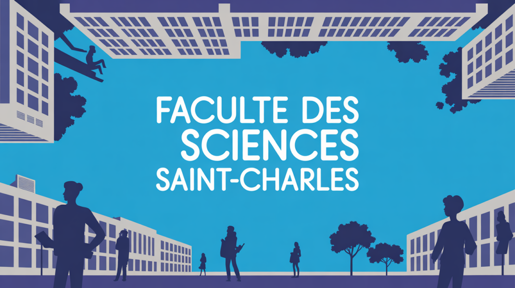 Campus Sciences Saint-Charles Marseille vue aérienne stylisée