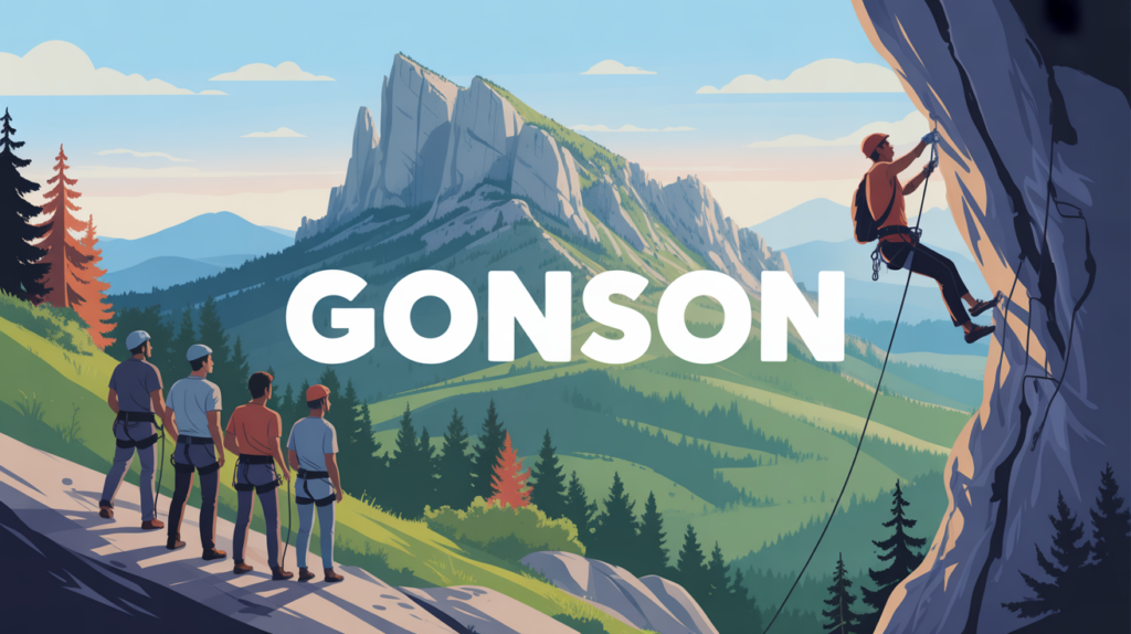 Falaise Gonson Vercors et grimpeurs stylisés