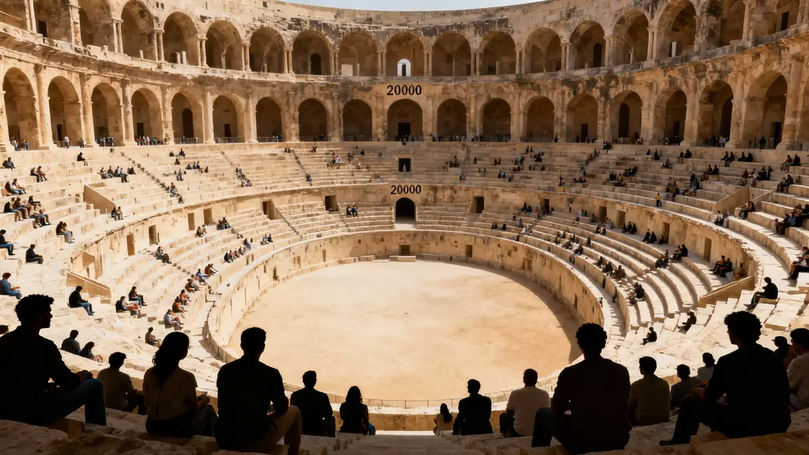 Intérieur gradins calcaire arène amphithéâtre Trois Gaules Lyon