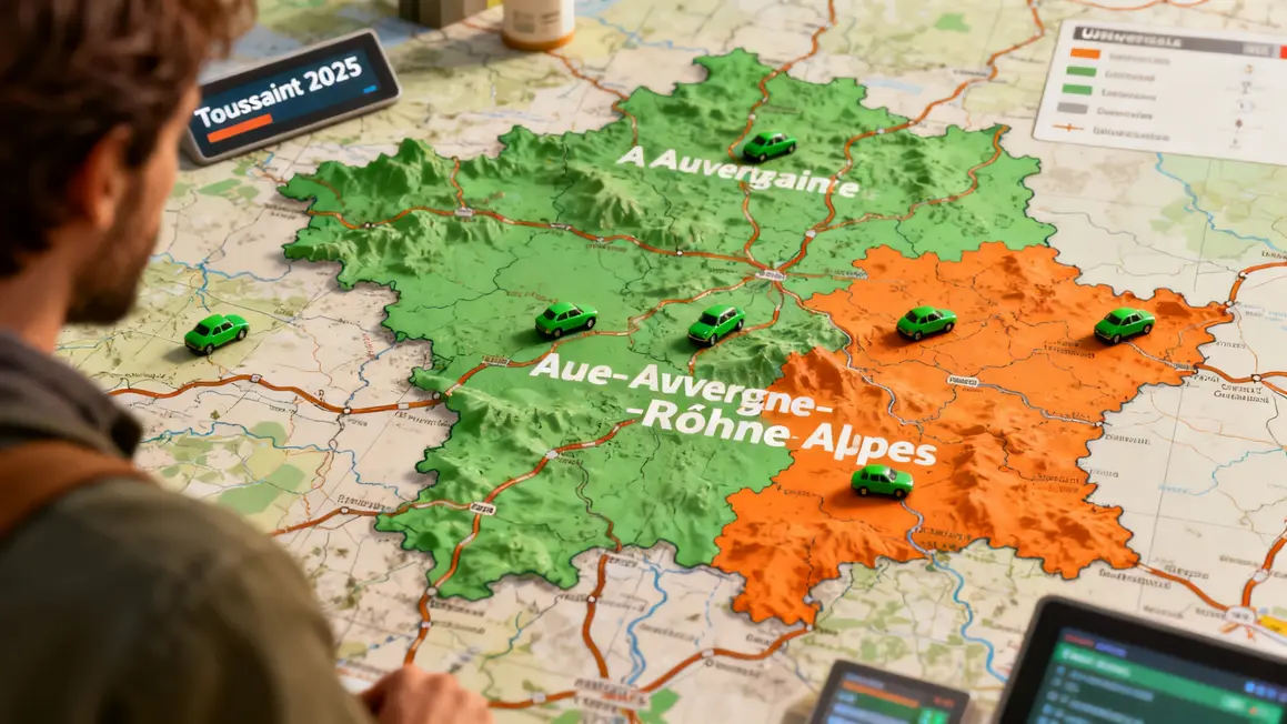 Carte circulation verte orange Toussaint 2025 Auvergne Rhône Alpes