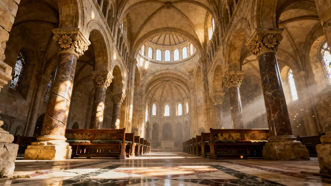 Nef romane de la basilique Saint-Martin Ainay Lyon