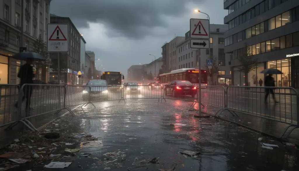 Rue inondée vigilance orange Rhône pluie routes fermées urgence