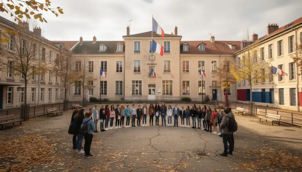 Hommage minute de silence école lyonnaise