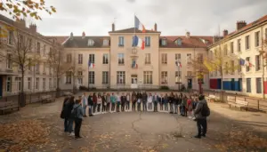 Hommage minute de silence école lyonnaise