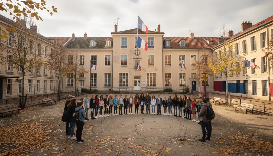 Hommage minute de silence école lyonnaise