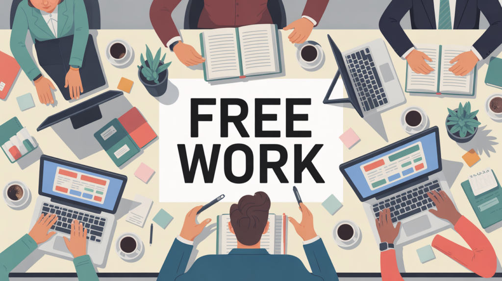 illustration bureau free work urbain