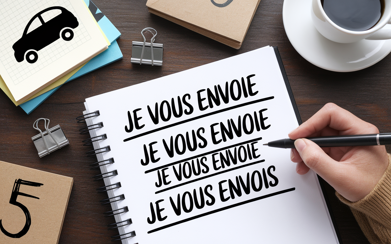 tableau note manuscrite je vous envoi