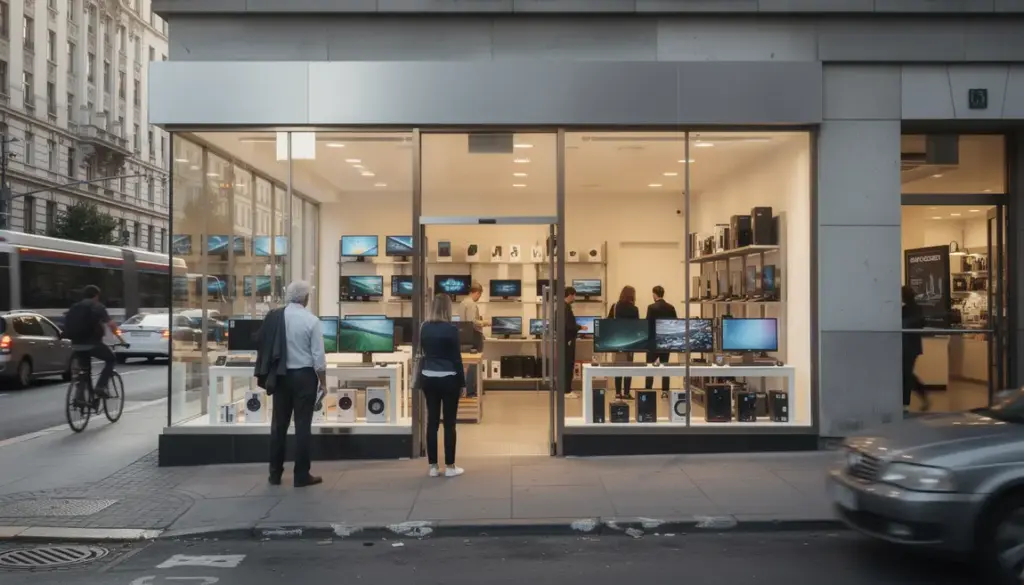 Magasin LDLC Lyon moderne sur avenue animée
