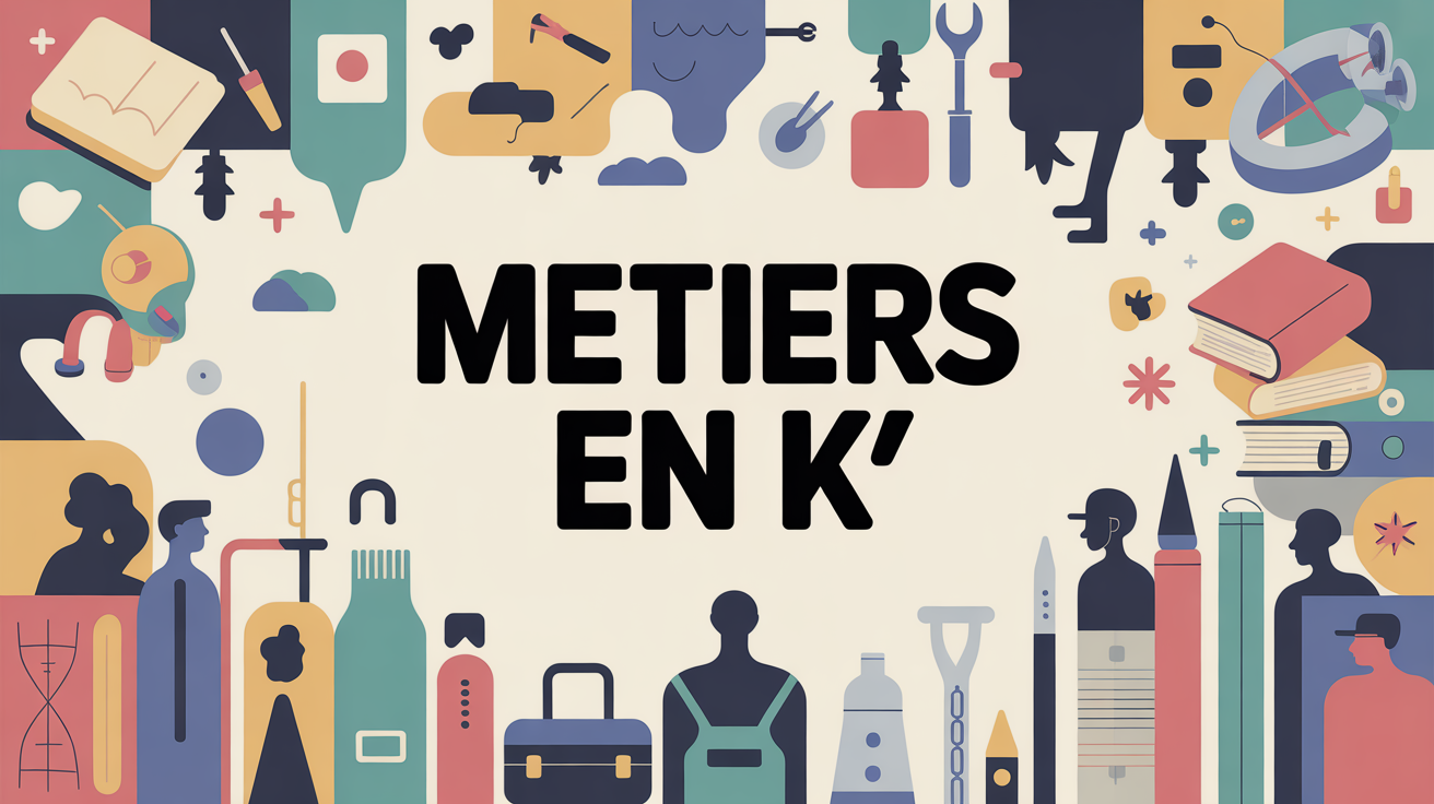 illustration metier en k silhouettes et outils