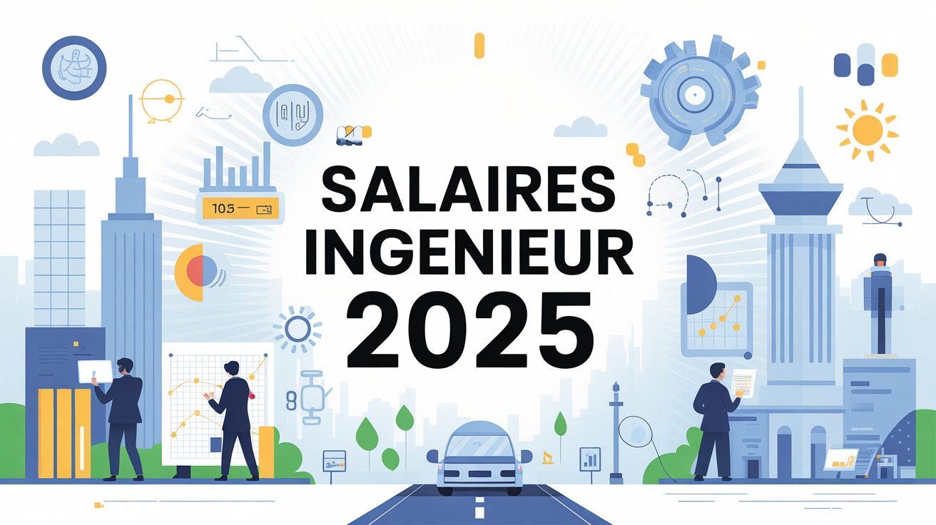 salaire ingénieur 2025 illustration ville moderne